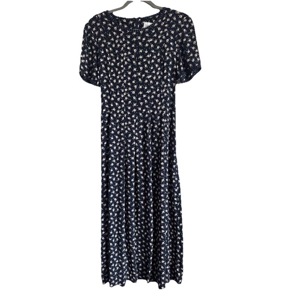 Sara Campbell Dresses & Skirts - VTG Sara Campbell Dress Navy Blue Daisy Floral Maxi Cottagecore Medium Size 8
